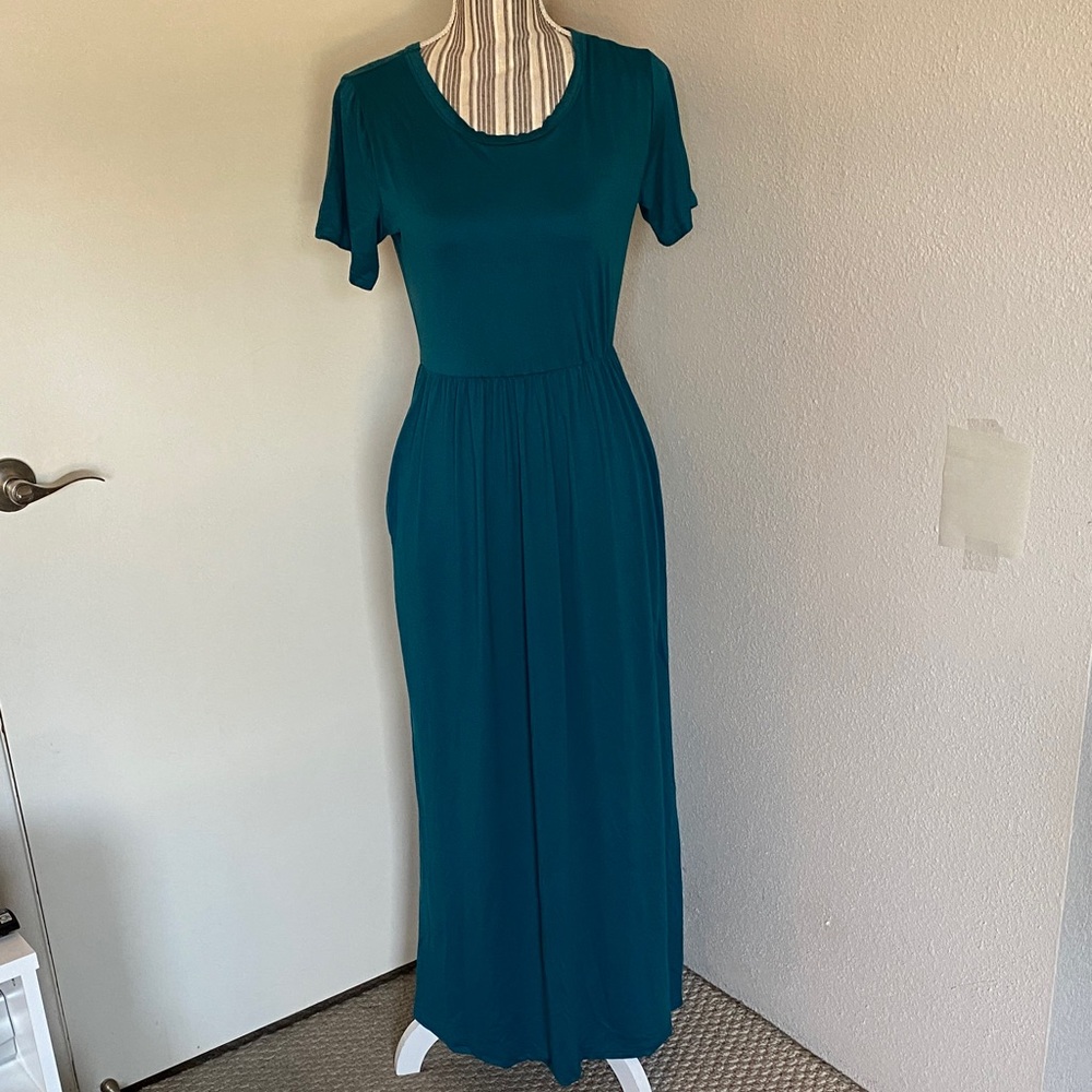 Chic Teal Maxi Dress for Women